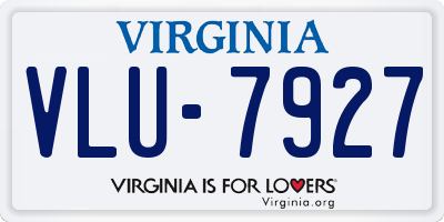 VA license plate VLU7927
