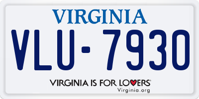 VA license plate VLU7930