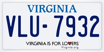VA license plate VLU7932