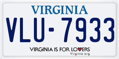 VA license plate VLU7933