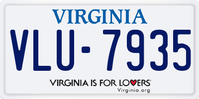 VA license plate VLU7935