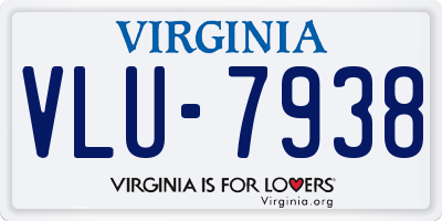 VA license plate VLU7938