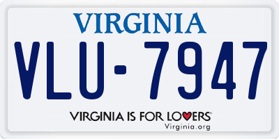 VA license plate VLU7947