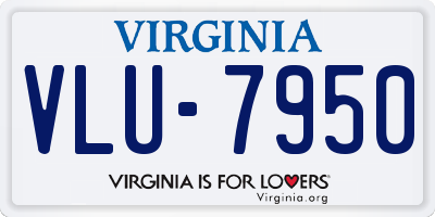 VA license plate VLU7950
