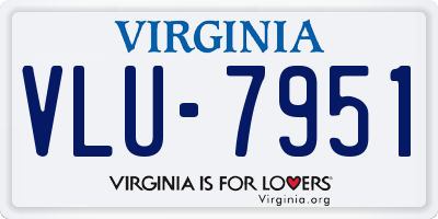 VA license plate VLU7951