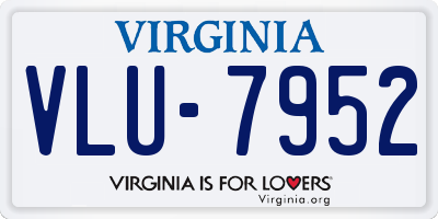 VA license plate VLU7952
