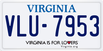 VA license plate VLU7953