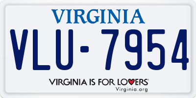 VA license plate VLU7954