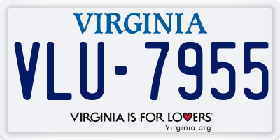 VA license plate VLU7955
