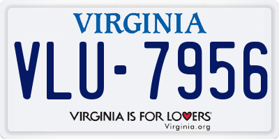 VA license plate VLU7956