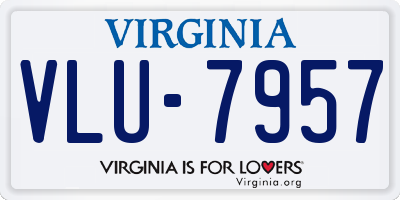 VA license plate VLU7957
