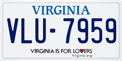 VA license plate VLU7959