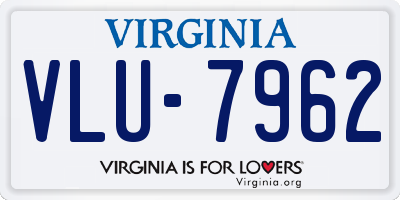 VA license plate VLU7962