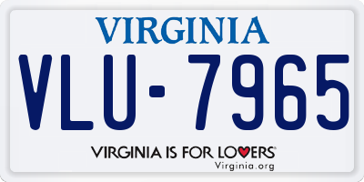 VA license plate VLU7965