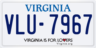 VA license plate VLU7967