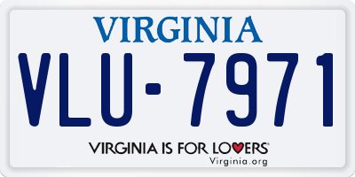 VA license plate VLU7971