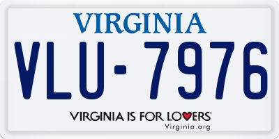 VA license plate VLU7976