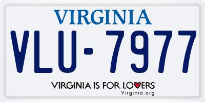 VA license plate VLU7977