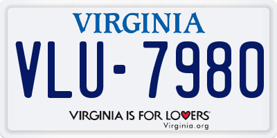 VA license plate VLU7980