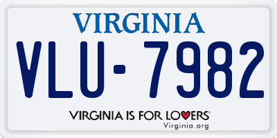 VA license plate VLU7982