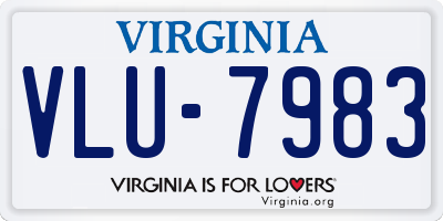 VA license plate VLU7983