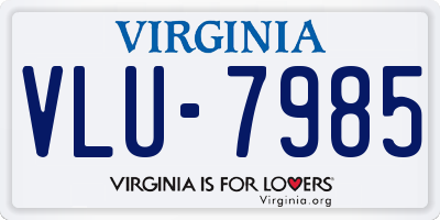 VA license plate VLU7985