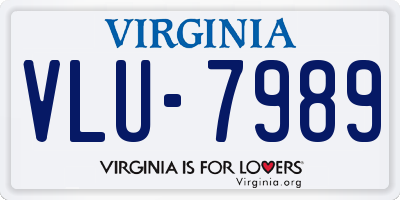 VA license plate VLU7989