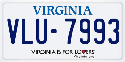 VA license plate VLU7993