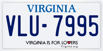 VA license plate VLU7995