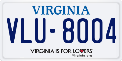 VA license plate VLU8004