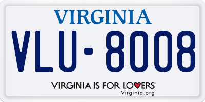 VA license plate VLU8008