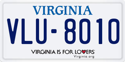 VA license plate VLU8010