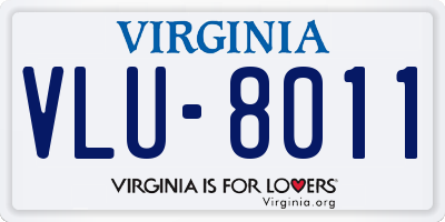 VA license plate VLU8011