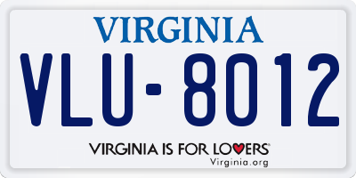 VA license plate VLU8012