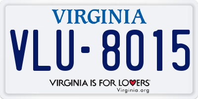 VA license plate VLU8015