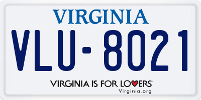 VA license plate VLU8021