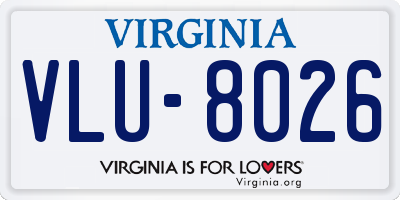 VA license plate VLU8026