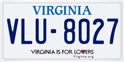 VA license plate VLU8027