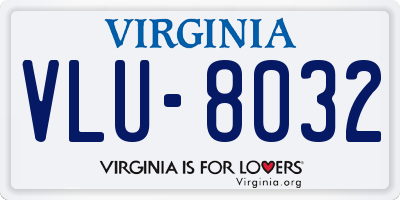 VA license plate VLU8032