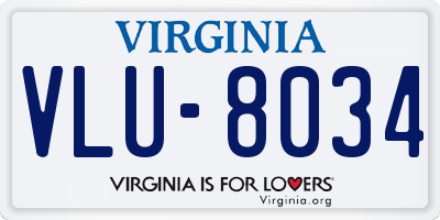 VA license plate VLU8034