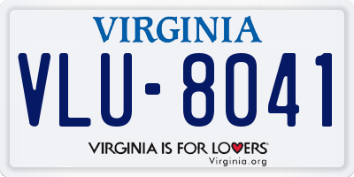 VA license plate VLU8041