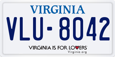 VA license plate VLU8042