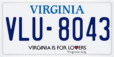 VA license plate VLU8043