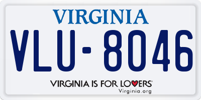 VA license plate VLU8046
