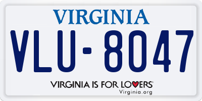 VA license plate VLU8047
