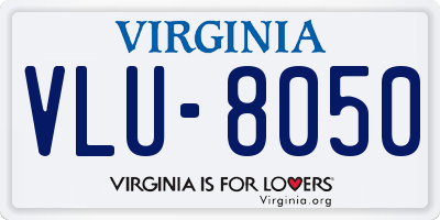 VA license plate VLU8050
