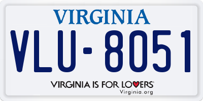 VA license plate VLU8051