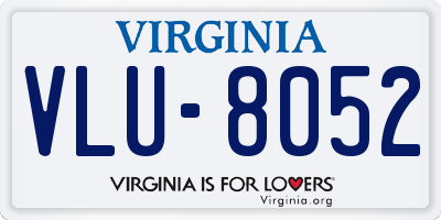 VA license plate VLU8052