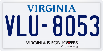 VA license plate VLU8053