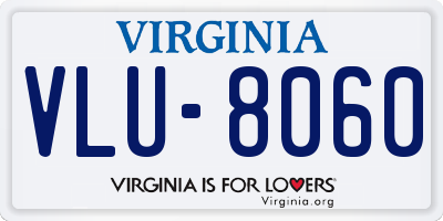 VA license plate VLU8060